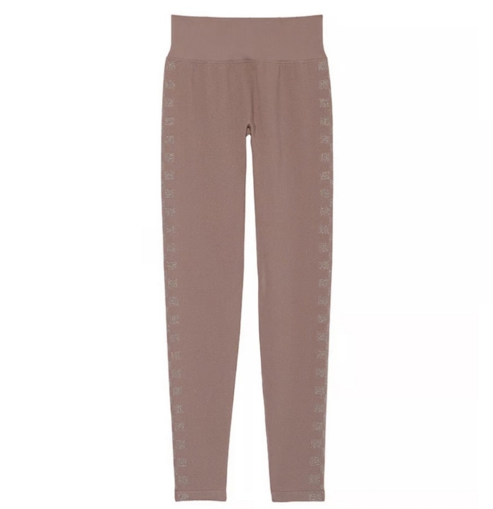 VS PINK SEAMLESS SPARKLE CHECKERED LEGGING AND BRA SET - Picture 3 of 7